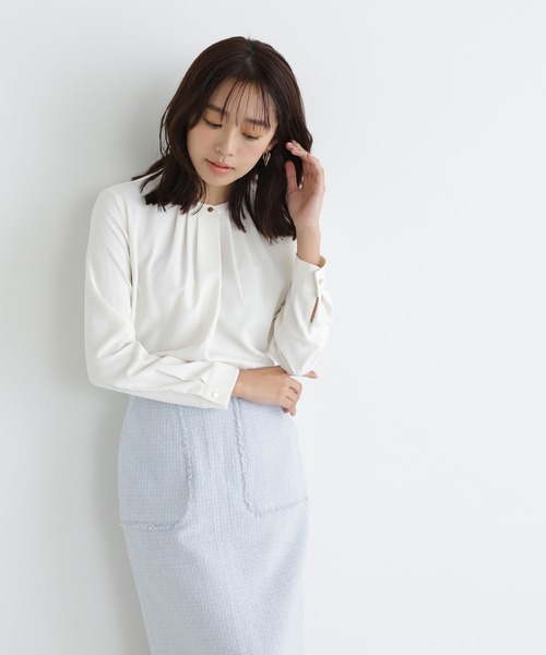 「NATURAL BEAUTY BASIC」 長袖ブラウス SMALL グレー レディース_画像8