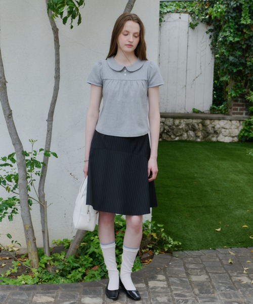 GIUNON スカート midi switching stripe skirt / ミディスイッチング