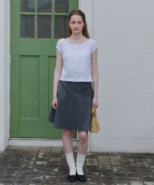 GIUNON スカート 夏 midi switching stripe skirt / ミディ