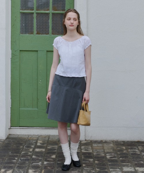 GIUNON スカート 夏 midi switching stripe skirt / ミディ