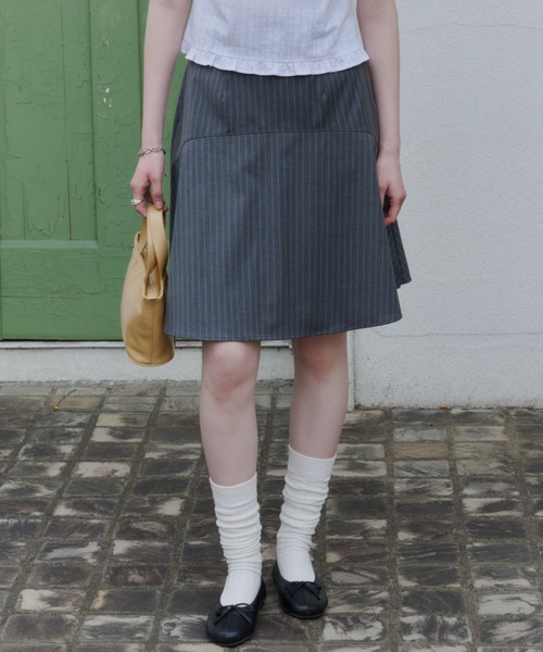 GIUNON スカート 夏 midi switching stripe skirt / ミディ