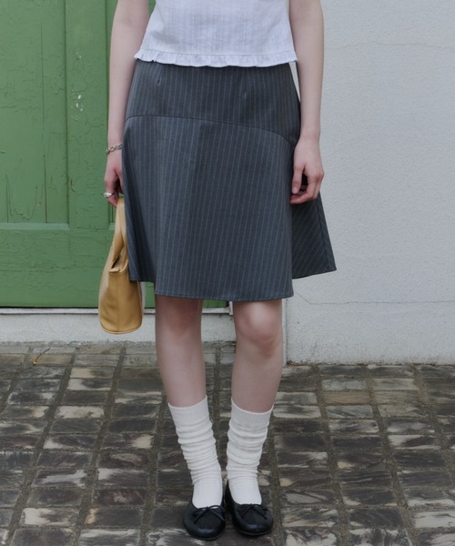 GIUNON スカート 夏 midi switching stripe skirt / ミディ