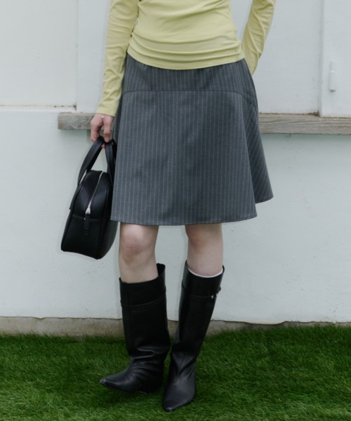 GIUNON スカート 夏 midi switching stripe skirt / ミディ