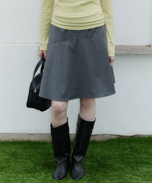 GIUNON スカート 夏 midi switching stripe skirt / ミディ