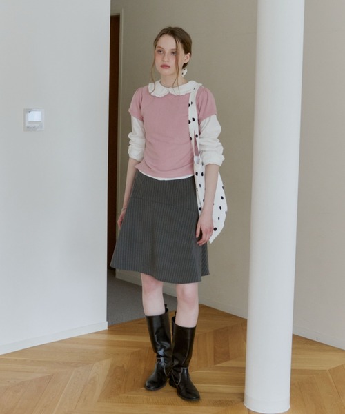 GIUNON スカート 夏 midi switching stripe skirt / ミディ