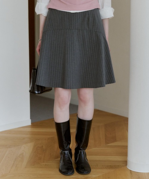 GIUNON スカート 夏 midi switching stripe skirt / ミディ