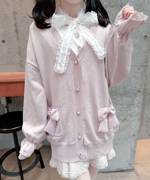 「couture BY ROJITA」 ニットカーディガン FREE ピンク レディース_画像2