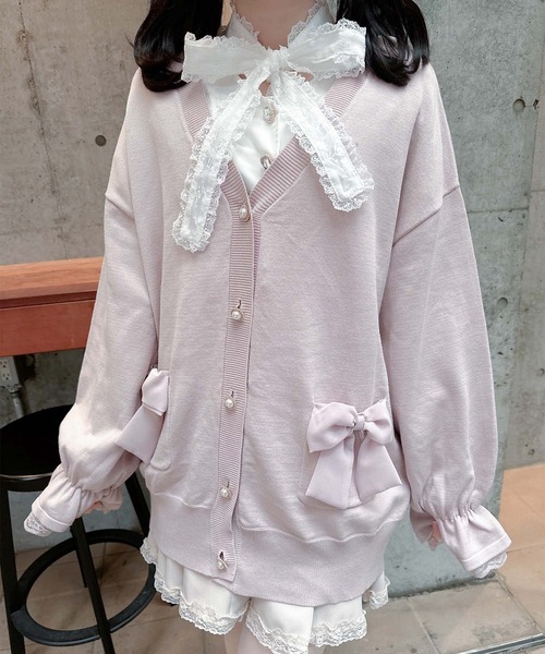 「couture BY ROJITA」 ニットカーディガン FREE ピンク レディース_画像3