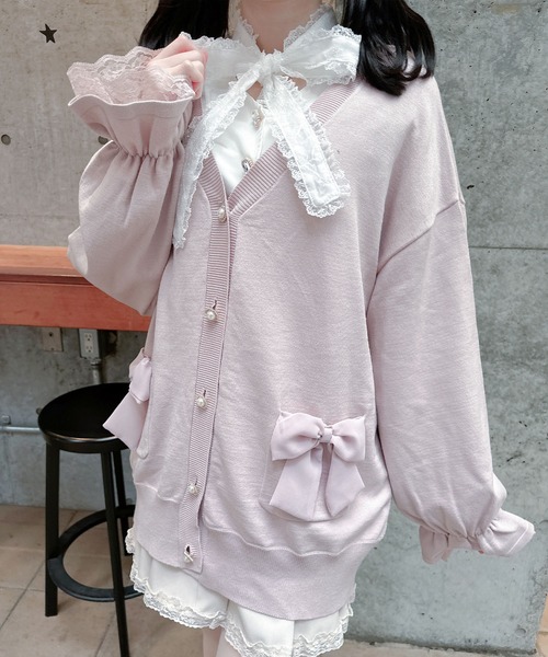 「couture BY ROJITA」 ニットカーディガン FREE ピンク レディース_画像4