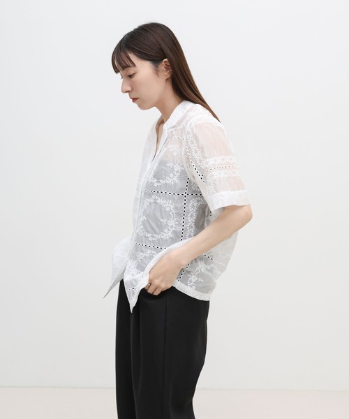select MOCA（セレクトモカ） ブラウス シャツ 半袖 パッチワークエン