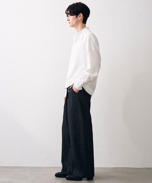 Shoowtime（ショウタイム） スラックス Double tuck stripe wool