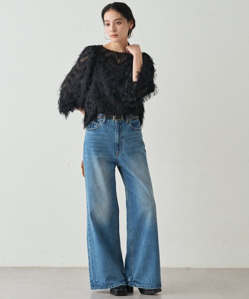 「LOUNGEDRESS」 デニムパンツ SMALL ブルー レディース_画像3
