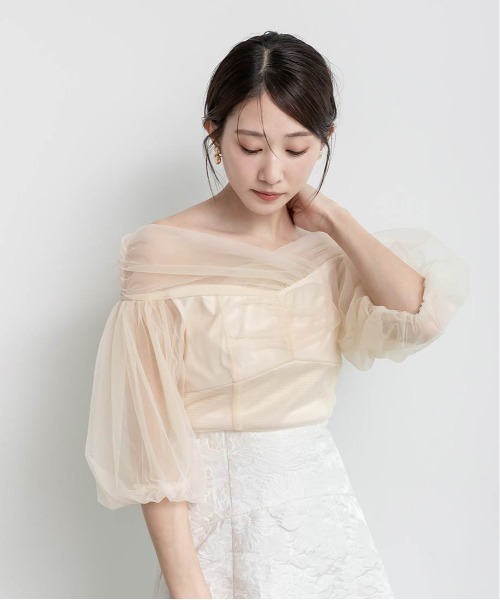 「RANDA」 半袖ブラウス 1 ベージュ レディース_画像2