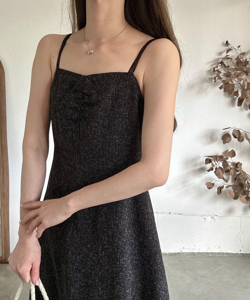 「LAUIR」 キャミソールワンピース MEDIUM ライトベージュ レディース_画像8