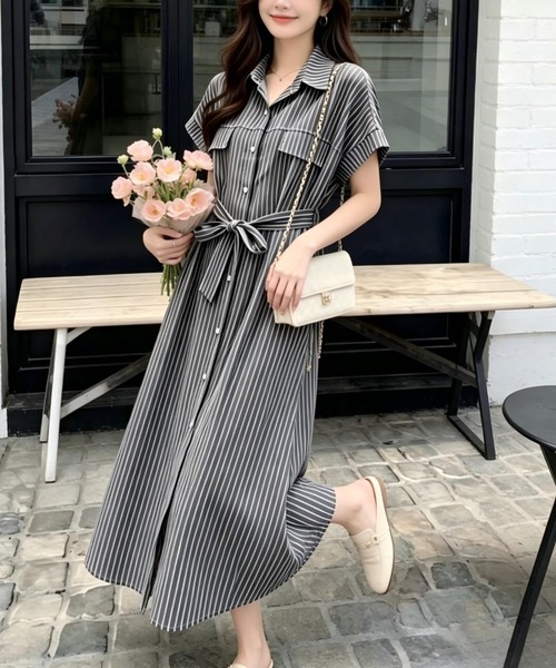 美品！！現行品！120cm familiar 襟付きストライプ半袖ワンピース Aelina ワンピース 半袖 襟付きストライプワンピース : ZOZOTOWN Yahoo