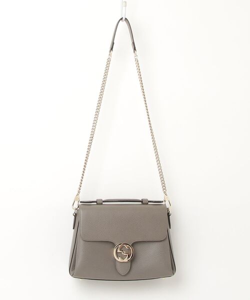 GUCCI レザー 2way ハンドバッグ ショルダーバッグ メタリックグレー GUCCI（グッチ） 2WAYバッグ - グレー レディース : ZOZOTOWN Yahoo!店