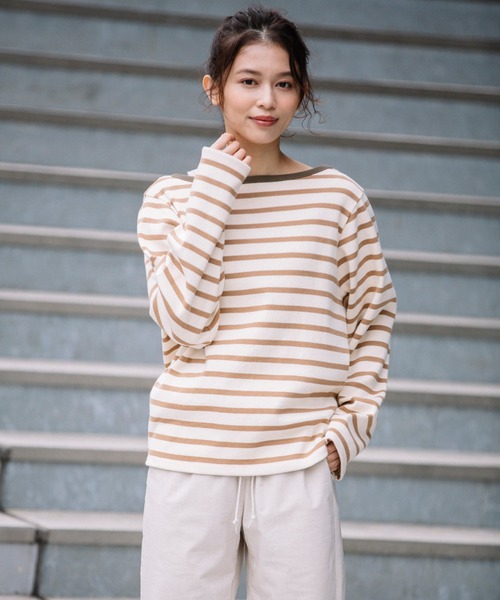 安い定番 tシャツ PayPayモール店 - 通販 - PayPayモール Tシャツ マリブサーキュラーリブボーダー バックUネックプルオーバー ZOZOTOWN 国産HOT