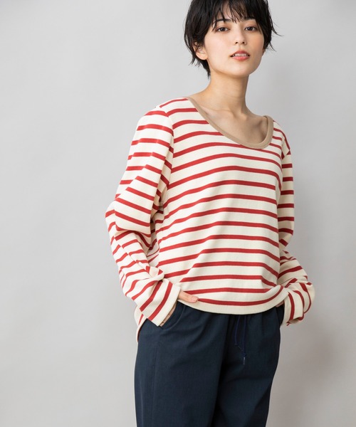 安い定番 tシャツ PayPayモール店 - 通販 - PayPayモール Tシャツ マリブサーキュラーリブボーダー バックUネックプルオーバー ZOZOTOWN 国産HOT