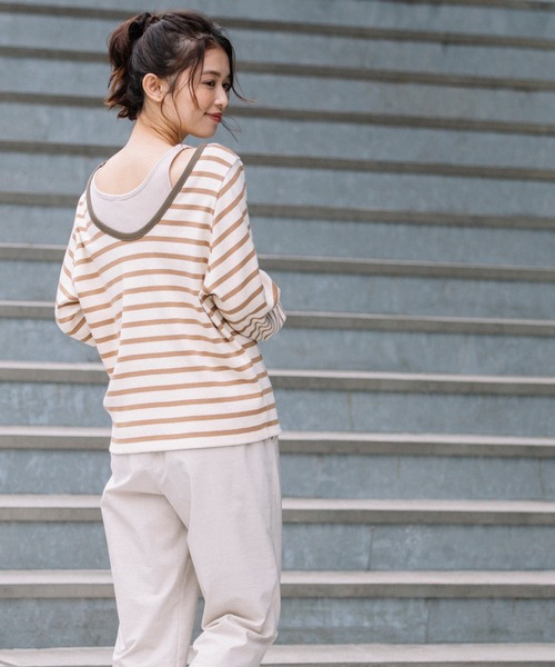 安い定番 tシャツ PayPayモール店 - 通販 - PayPayモール Tシャツ マリブサーキュラーリブボーダー バックUネックプルオーバー ZOZOTOWN 国産HOT