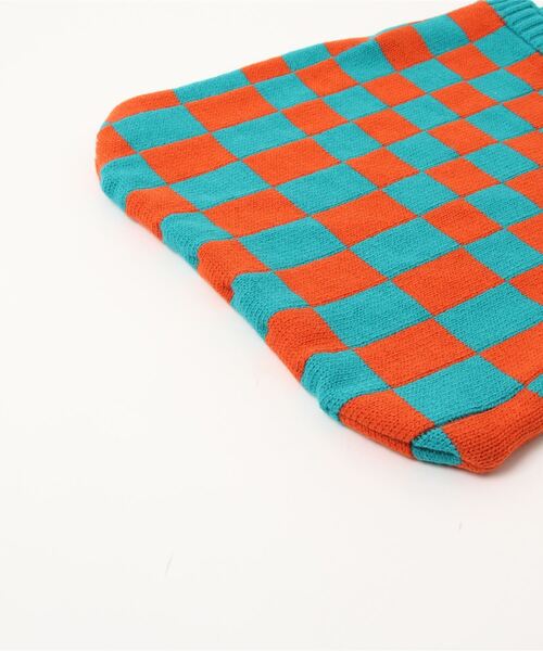 coo♡ページ　ハンドメイド　市松模様　バッグ STYLEBLOCK トートバッグ 市松模様ニットトートバッグ