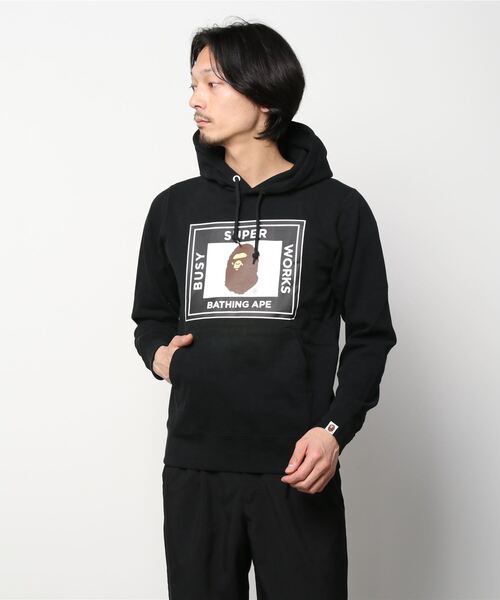 A BATHING APE BAPE パーカー ブラック BUSY WORKS Buy BAPE Super Busy Works Pullover Hoodie 'Black' - 1H20 114 010