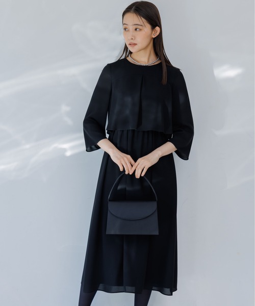form froma  フォルムフォルマ　シャンタンフレアワンピース ドレス フォルムフォルマ form forma 喪服/礼服/≪洗える≫フレアワンピース
