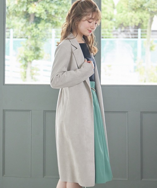 フェイクスエードテーラードコート　12Twelve Agenda 春・秋物コート 12Twelve Agenda コート アウター フェイクスエードテーラード