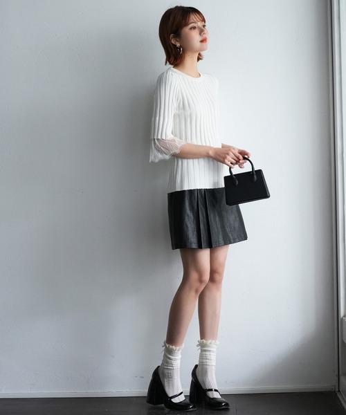 SAISON DE PAPILLON（セゾンドパピヨン） スカート ペチパン付きミニ丈