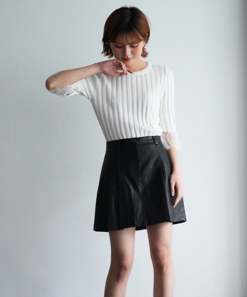 SAISON DE PAPILLON（セゾンドパピヨン） スカート ペチパン付きミニ丈