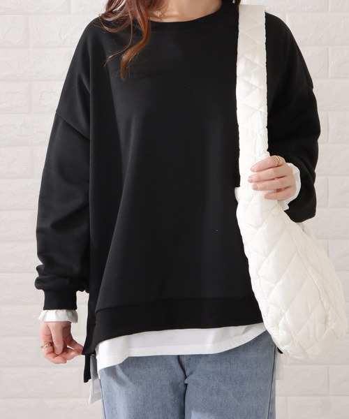 Mサイズ／キルティングショルダーバッグ＋ポーチ／ブラック Lace Ladies ショルダーバッグ バッグ ビッグサイズキルティング