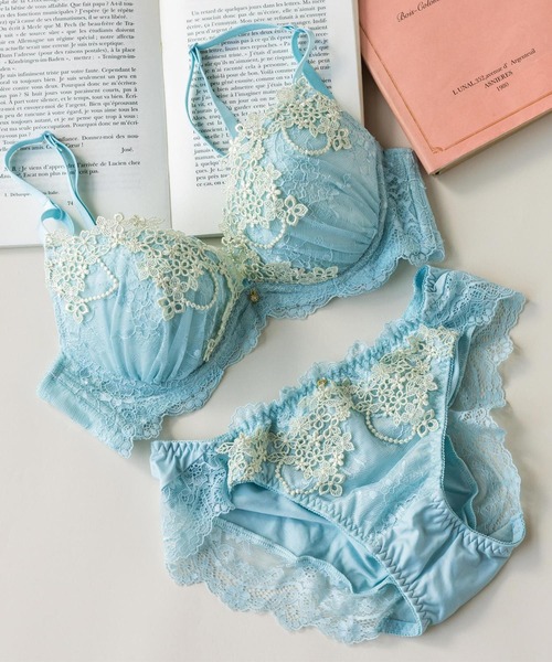 fran de lingerie ブラジャー ショーツセット レース・オン