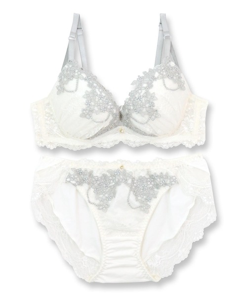 fran de lingerie ブラジャー ショーツセット レース・オン