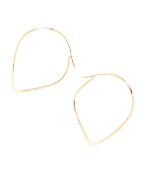 COCOSHNIK K10ポリッシュ　変形フープピアス(M) K10カット丸線 フープピアス（中）（ピアス） | COCOSHNIK