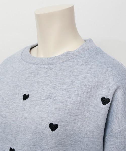 スウェット 裏起毛ハート刺繍トップス レディース : ZOZOTOWN Yahoo!店