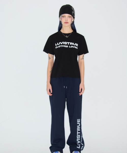 ★LUVISTRUE★SM STRAIGHT LOGO TEE(BLACK)★正規品/直送料込 MUSINSA公式 | LUV IS TRUE SM STRAIGHT LOGO TEE(BLACK)