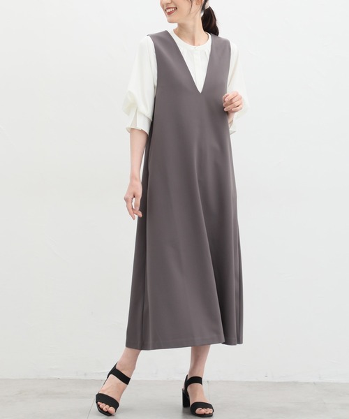 Honeys ジャンパースカート Vネックジャンパースカート