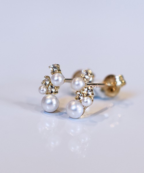 sowi ピアス K10 Moondrops スタッドピアス レディース