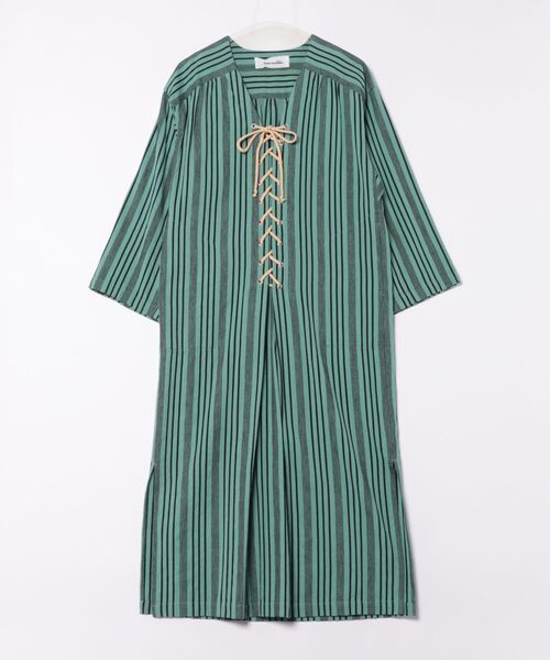 ワンピース saracca sara mallika ワンピース STRIPE LACE UP DRESS : ZOZOTOWN