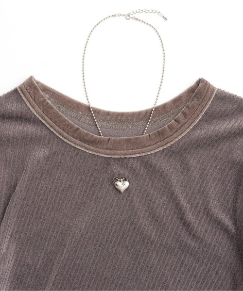 MAISON SPECIAL tシャツ With Heart Necklace Velor Tops/ハート