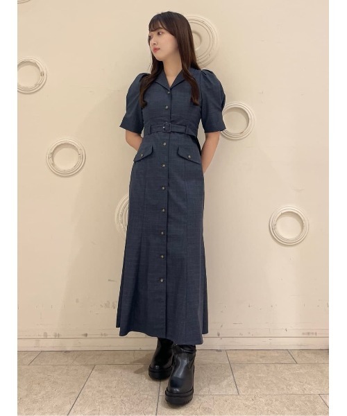 And Couture ワンピース パワショルテーラーカラーワンピース