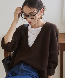 ANGIE ニット セーター オーバーサイズ Vネック ニットプルオーバー
