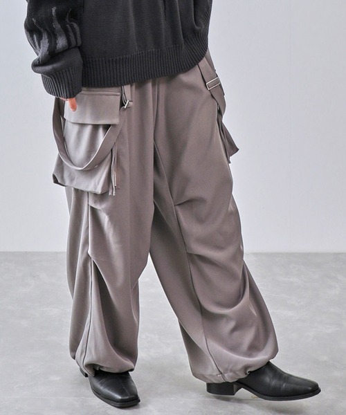 JUNRED カーゴパンツ サスペンダーカーゴパンツ メンズ