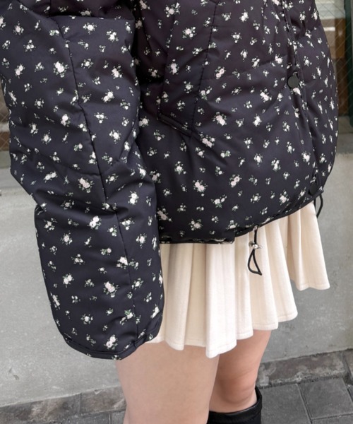 Loueme ダウンコート ダウンジャケット フラワーショートパデット