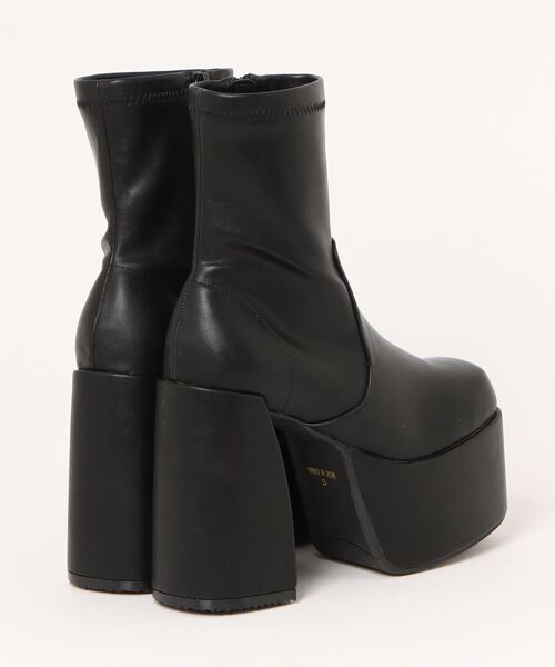 ブーツ 「厚底」バルキーソールミドルブーツ　371-WK レディース