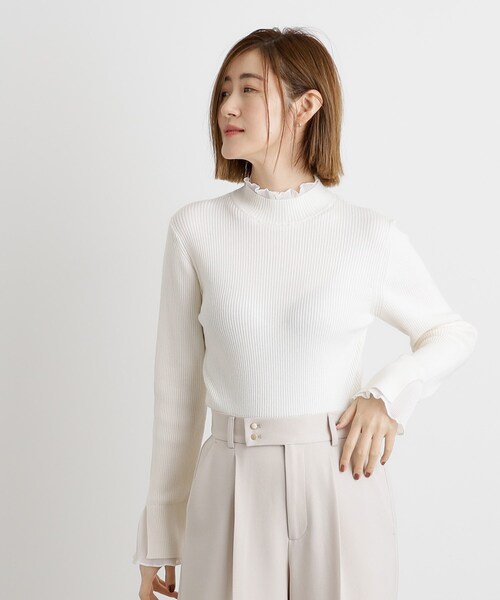 grove（グローブ） ニット セーター プリーツレイヤードプルオーバー