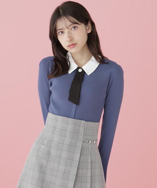 襟付きリボンタイニットトップス JILL by JILL STUART ジル バ ◇襟付きリボンタイニットトップス（ニット/セーター）｜JILL by JILL