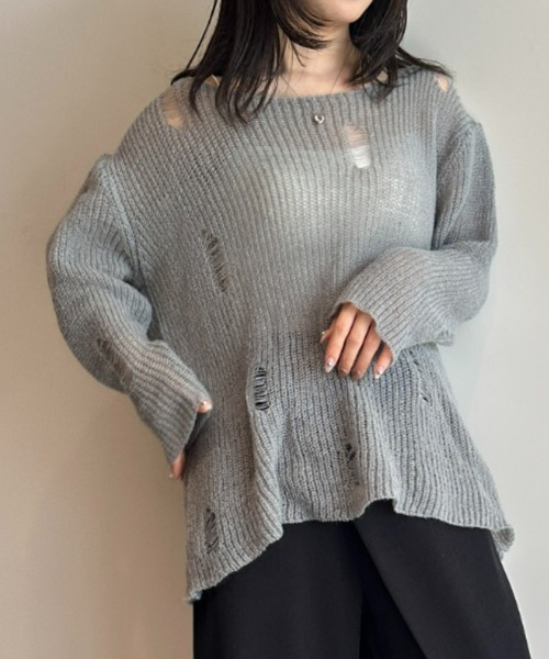 solleim（ソルレム） ニット セーター シアーモヘアダメージニット