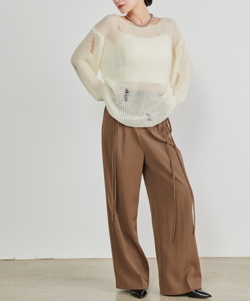 solleim（ソルレム） ニット セーター シアーモヘアダメージニット