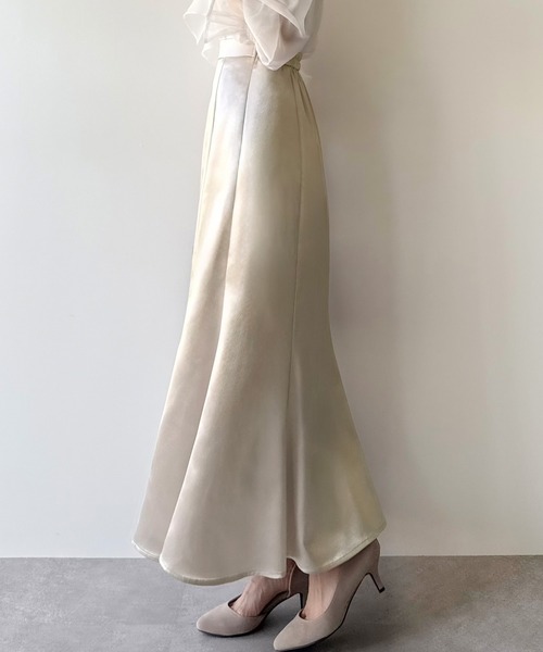 mipiarl スカート 薄手サテンフレアマーメイドスカート : ZOZOTOWN