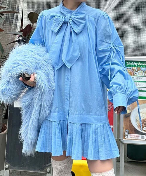 Alley Tokyo ワンピース プリーツミニボウタイワンピ : ZOZOTOWN Yahoo
